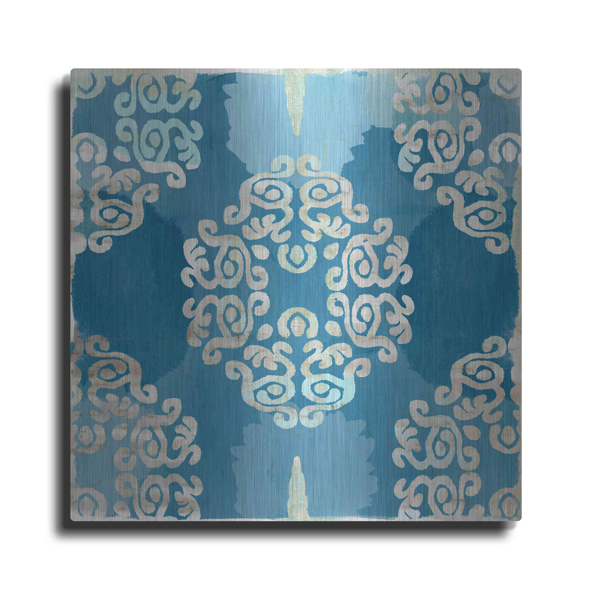 Luxe Metal Art 'Royal Blue Tile III' by Flora Kouta Metal Wall Art
