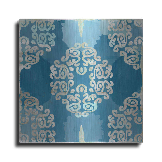 Luxe Metal Art 'Royal Blue Tile III' by Flora Kouta Metal Wall Art