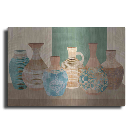 Luxe Metal Art 'Earthenwared Pots IV' by Flora Kouta Metal Wall Art