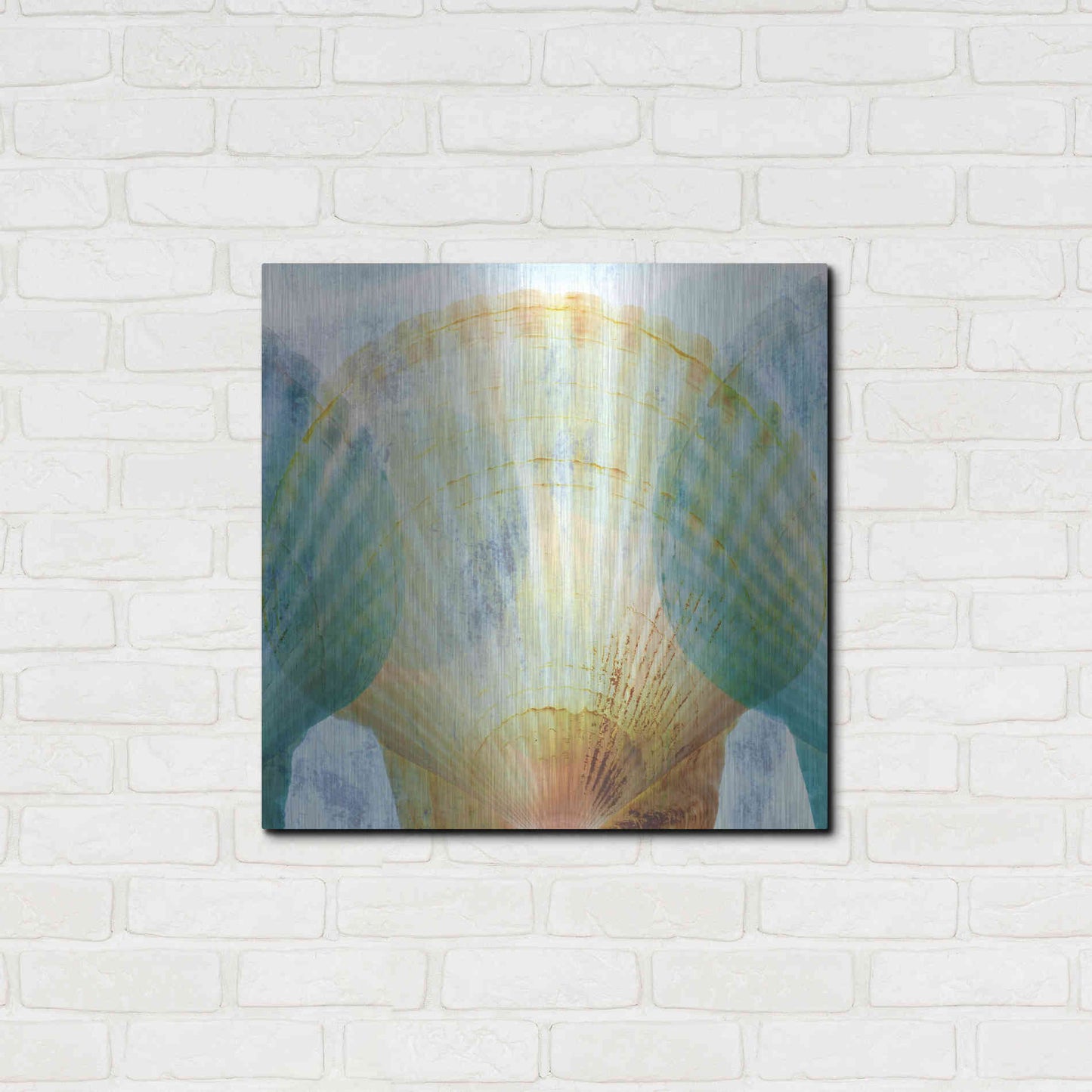 Luxe Metal Art 'Luminous Seashells 2' by Elena Ray, Metal Wall Art,24x24