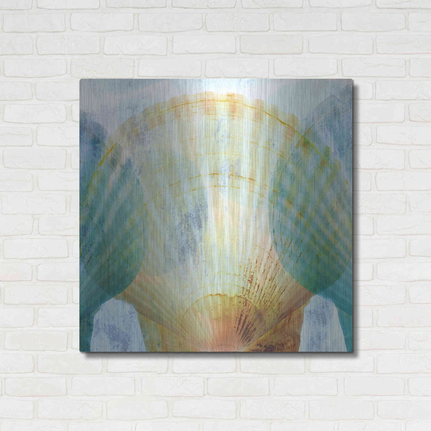 Luxe Metal Art 'Luminous Seashells 2' by Elena Ray, Metal Wall Art,36x36