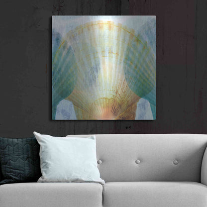 Luxe Metal Art 'Luminous Seashells 2' by Elena Ray, Metal Wall Art,36x36