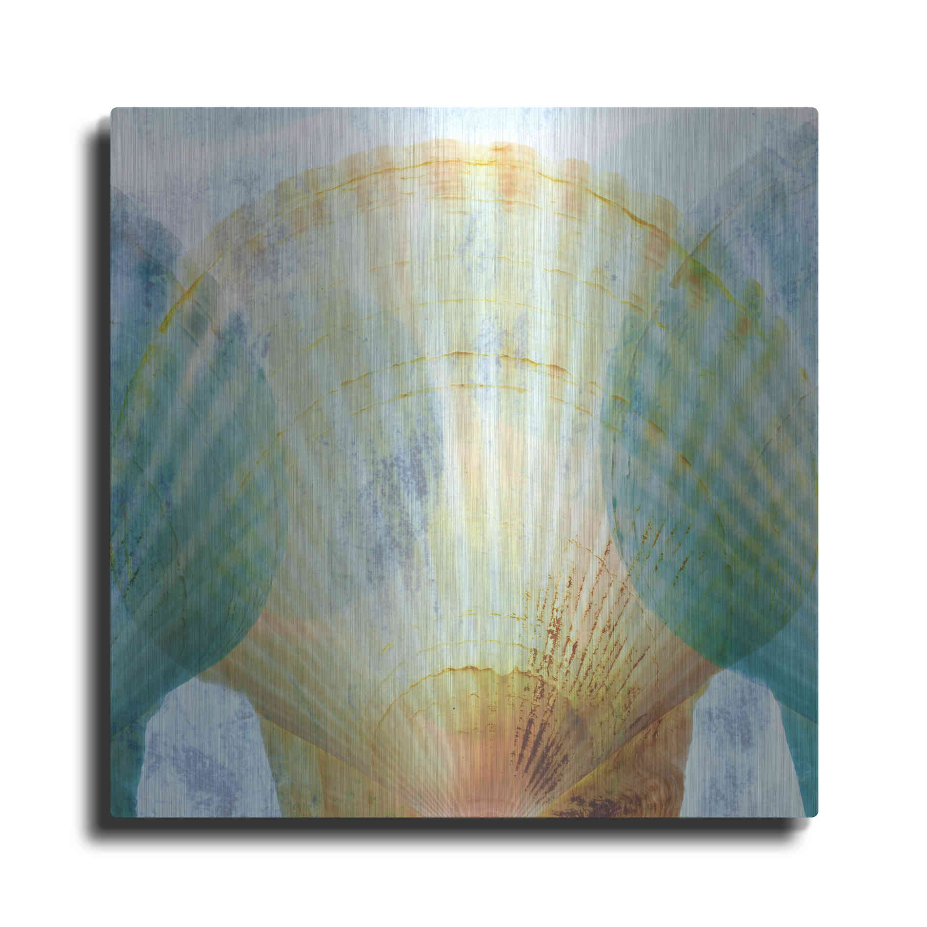 Luxe Metal Art 'Luminous Seashells 2' by Elena Ray, Metal Wall Art