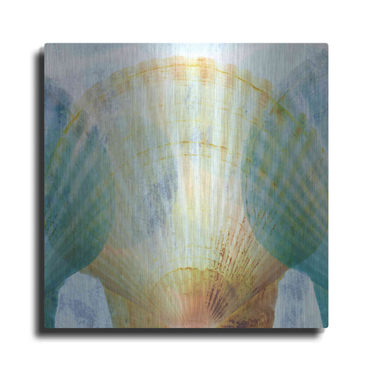 Luxe Metal Art 'Luminous Seashells 2' by Elena Ray, Metal Wall Art