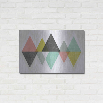 Luxe Metal Art 'Mod Triangles II' by Michael Mullan, Metal Wall Art,36x24