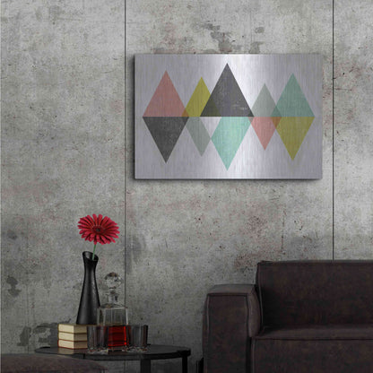 Luxe Metal Art 'Mod Triangles II' by Michael Mullan, Metal Wall Art,36x24
