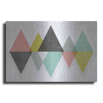 Luxe Metal Art 'Mod Triangles II' by Michael Mullan, Metal Wall Art