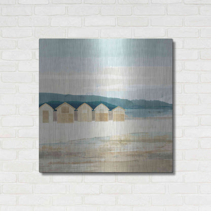 Luxe Metal Art 'Stone Bay Huts I' by Flora Kouta Metal Wall Art,36x36