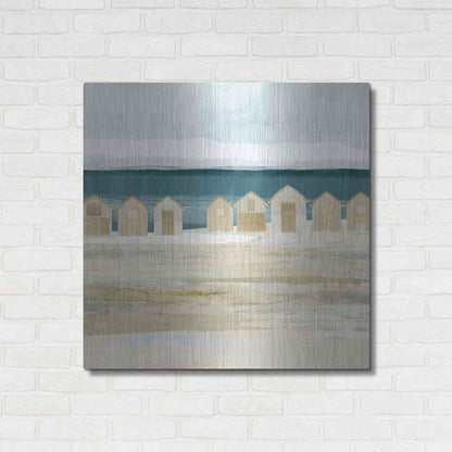Luxe Metal Art 'Stone Bay Huts II' by Flora Kouta Metal Wall Art,36x36