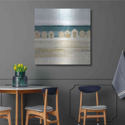 Luxe Metal Art 'Stone Bay Huts II' by Flora Kouta Metal Wall Art,36x36