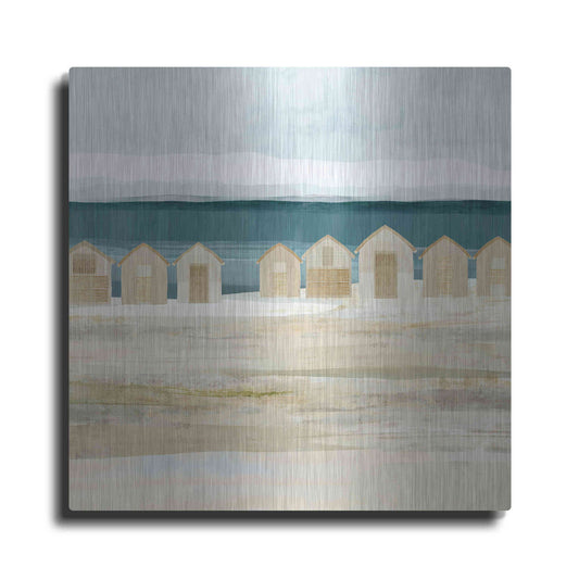 Luxe Metal Art 'Stone Bay Huts II' by Flora Kouta Metal Wall Art