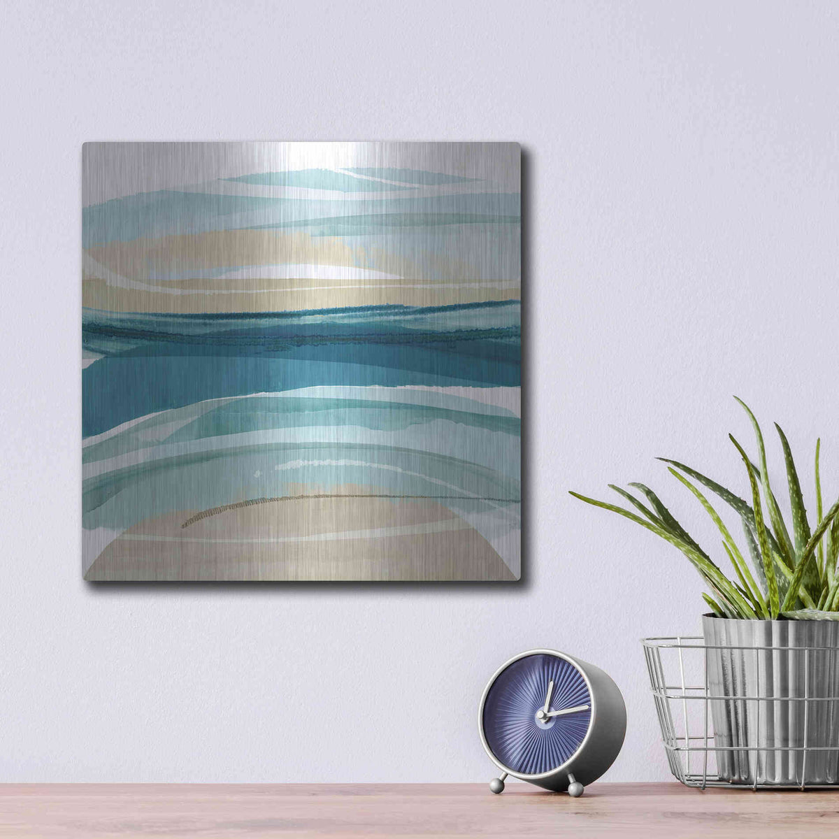 Luxe Metal Art 'Cirrus Flow II' by Flora Kouta Metal Wall Art,12x12
