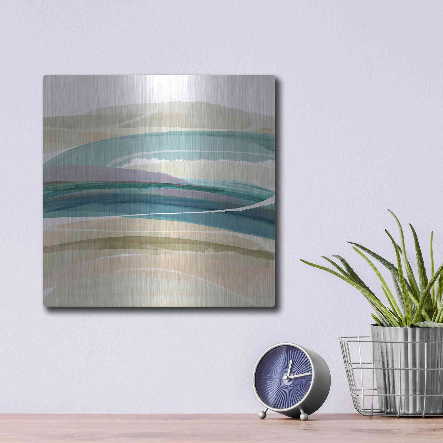 Luxe Metal Art 'Cirrus Flow III' by Flora Kouta Metal Wall Art,12x12