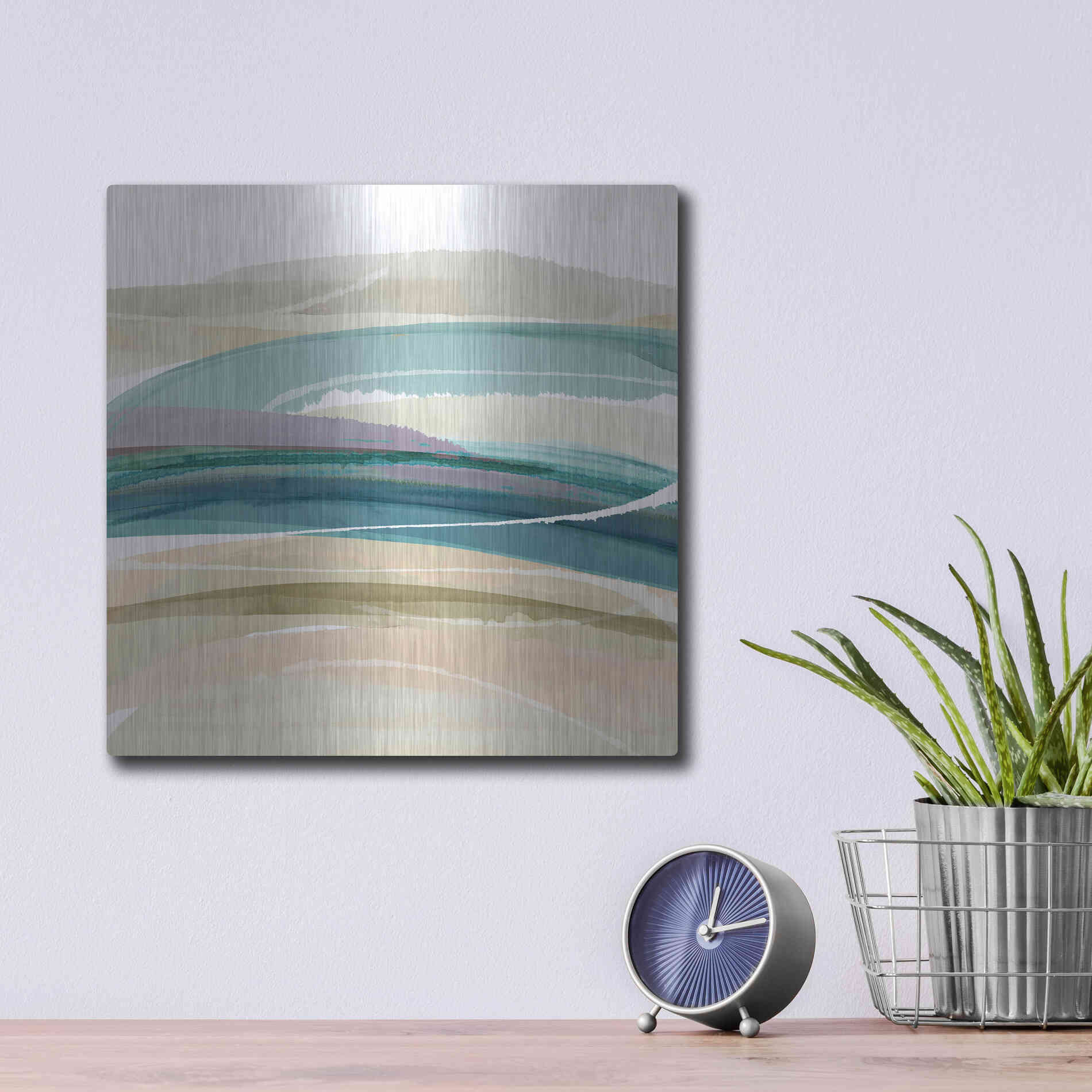 Luxe Metal Art 'Cirrus Flow III' by Flora Kouta Metal Wall Art,12x12