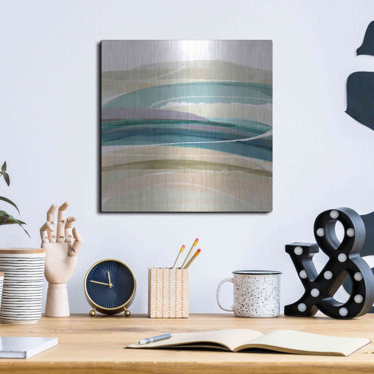 Luxe Metal Art 'Cirrus Flow III' by Flora Kouta Metal Wall Art,12x12