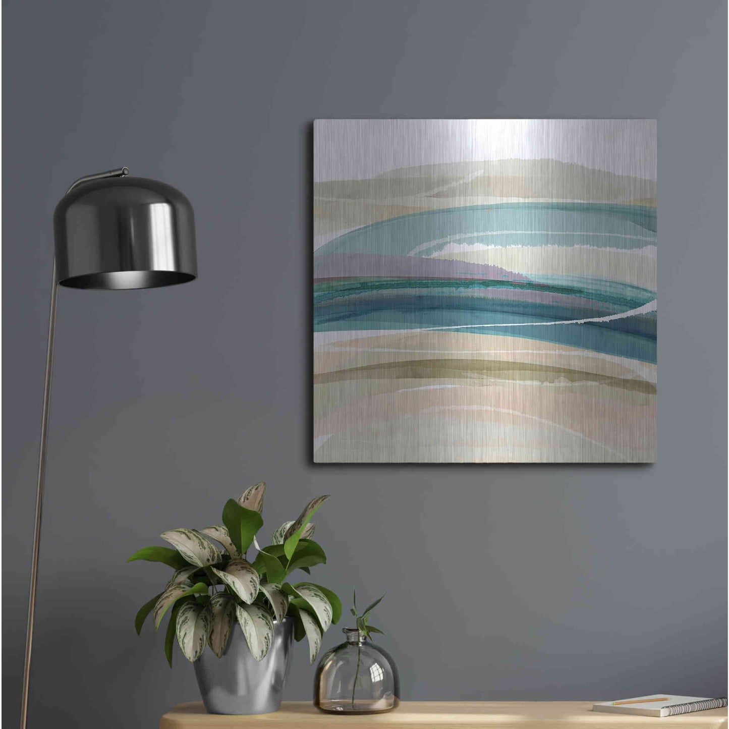 Luxe Metal Art 'Cirrus Flow III' by Flora Kouta Metal Wall Art,24x24