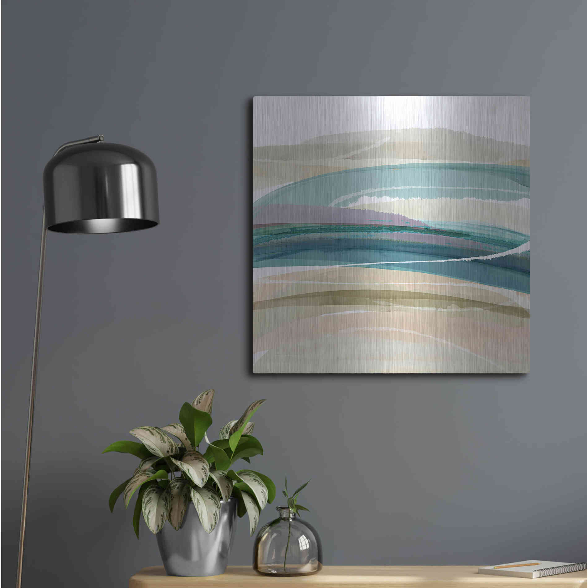 Luxe Metal Art 'Cirrus Flow III' by Flora Kouta Metal Wall Art,24x24