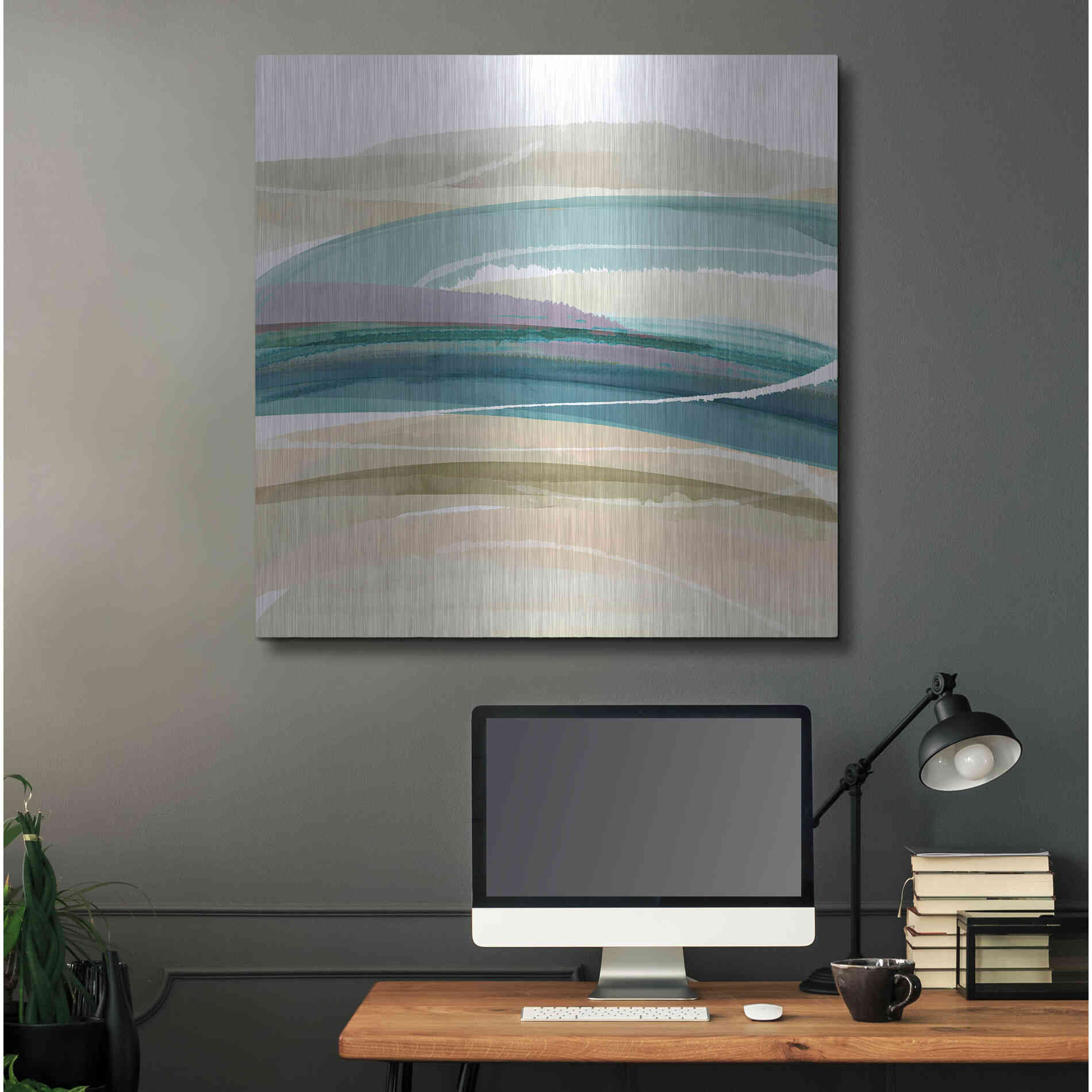 Luxe Metal Art 'Cirrus Flow III' by Flora Kouta Metal Wall Art,36x36