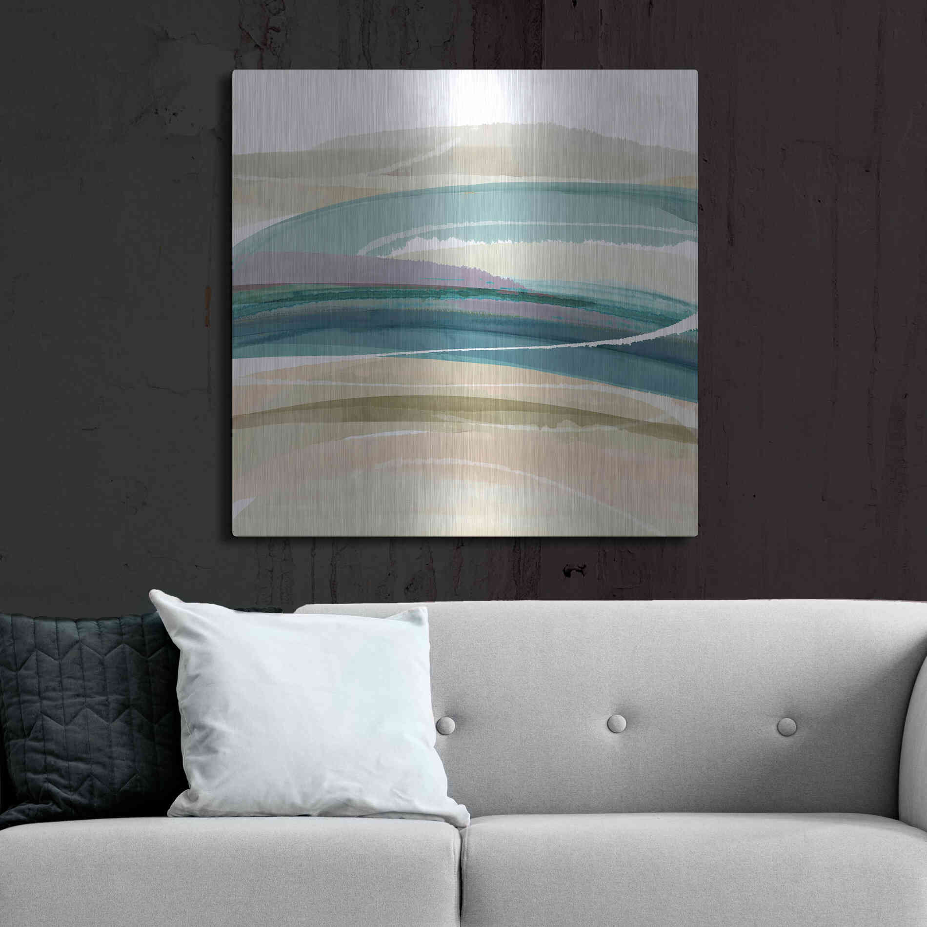 Luxe Metal Art 'Cirrus Flow III' by Flora Kouta Metal Wall Art,36x36