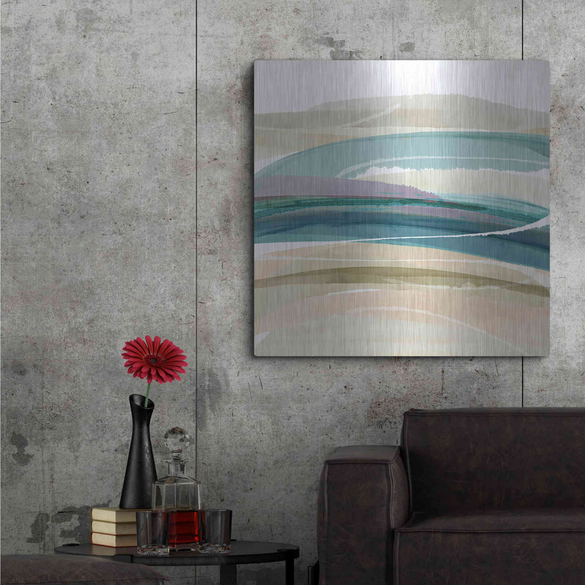 Luxe Metal Art 'Cirrus Flow III' by Flora Kouta Metal Wall Art,36x36