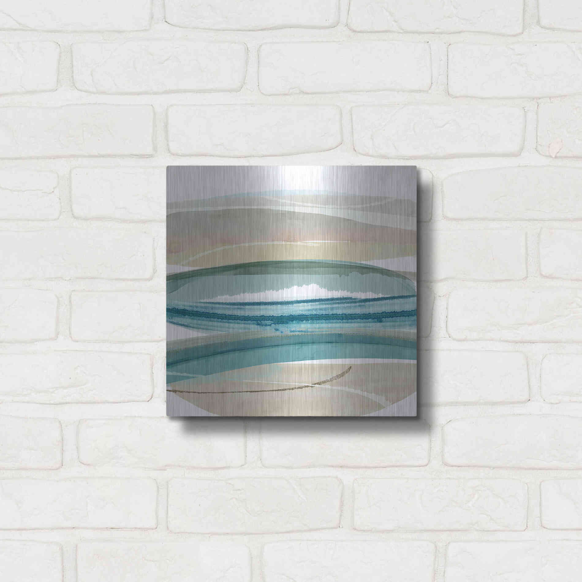 Luxe Metal Art 'Cirrus Flow IV' by Flora Kouta Metal Wall Art,12x12