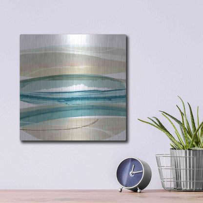 Luxe Metal Art 'Cirrus Flow IV' by Flora Kouta Metal Wall Art,12x12
