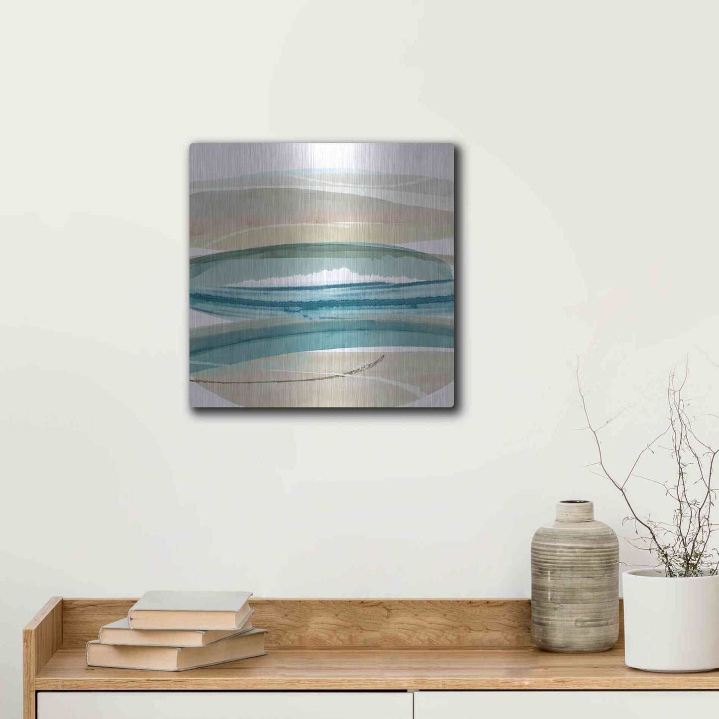Luxe Metal Art 'Cirrus Flow IV' by Flora Kouta Metal Wall Art,12x12