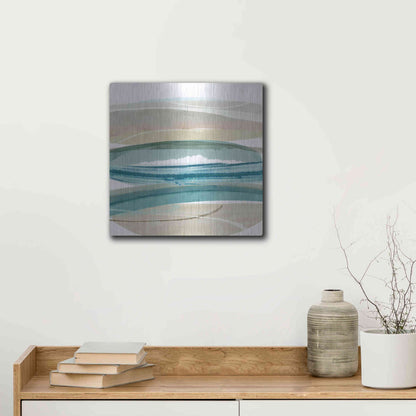 Luxe Metal Art 'Cirrus Flow IV' by Flora Kouta Metal Wall Art,12x12