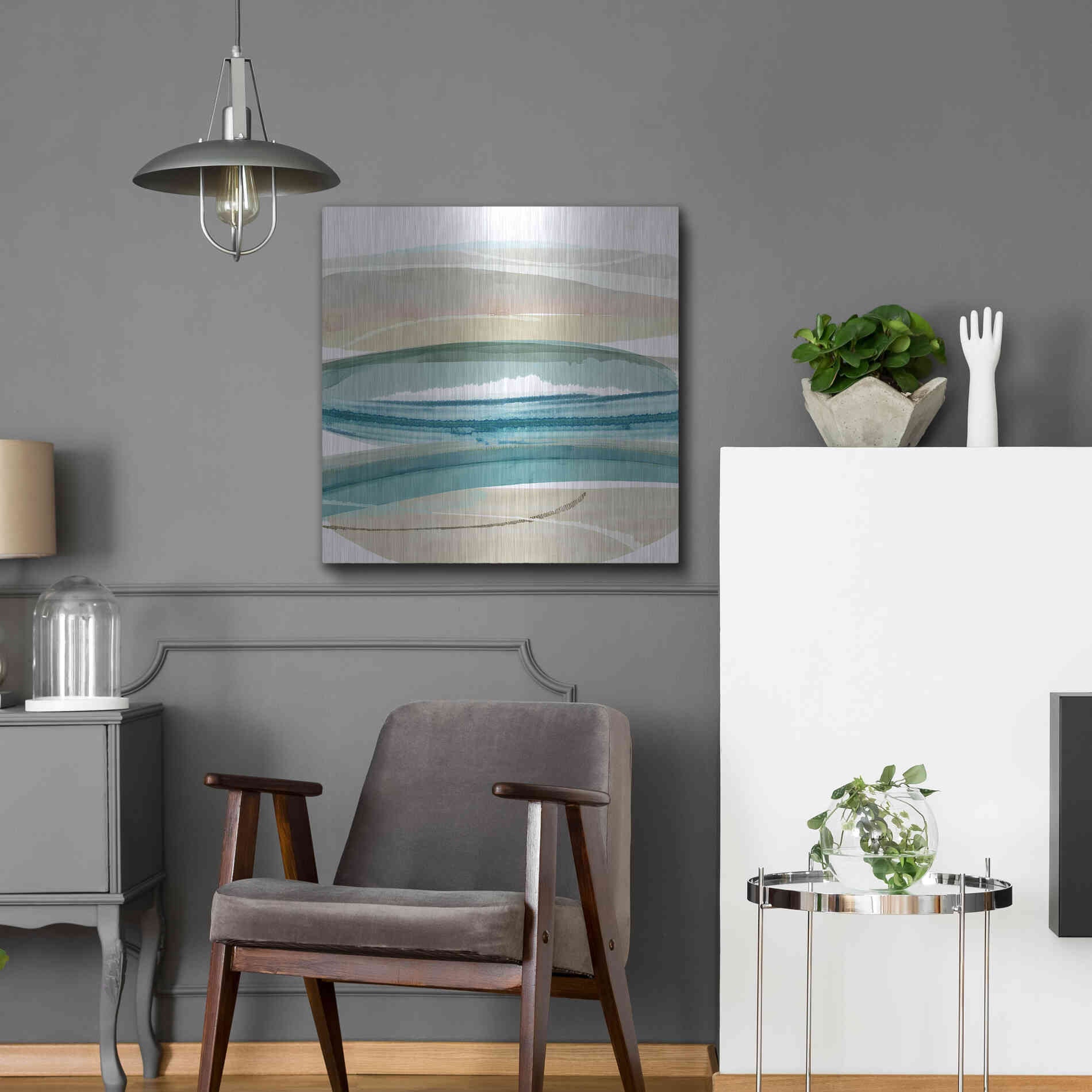 Luxe Metal Art 'Cirrus Flow IV' by Flora Kouta Metal Wall Art,24x24