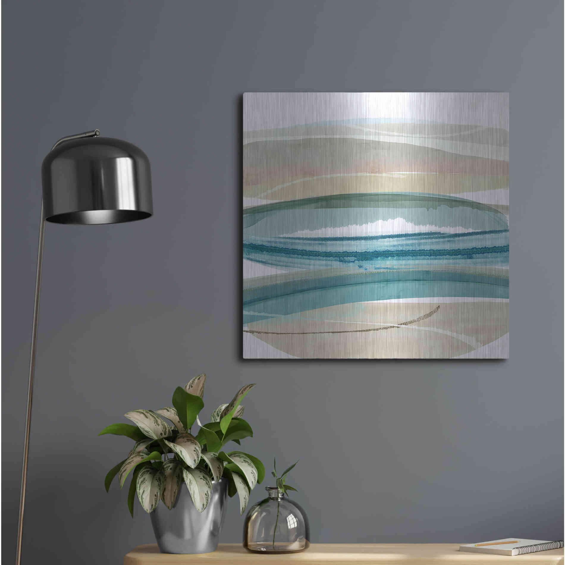 Luxe Metal Art 'Cirrus Flow IV' by Flora Kouta Metal Wall Art,24x24