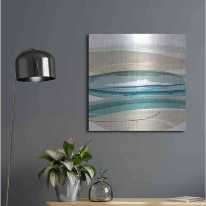 Luxe Metal Art 'Cirrus Flow IV' by Flora Kouta Metal Wall Art,24x24