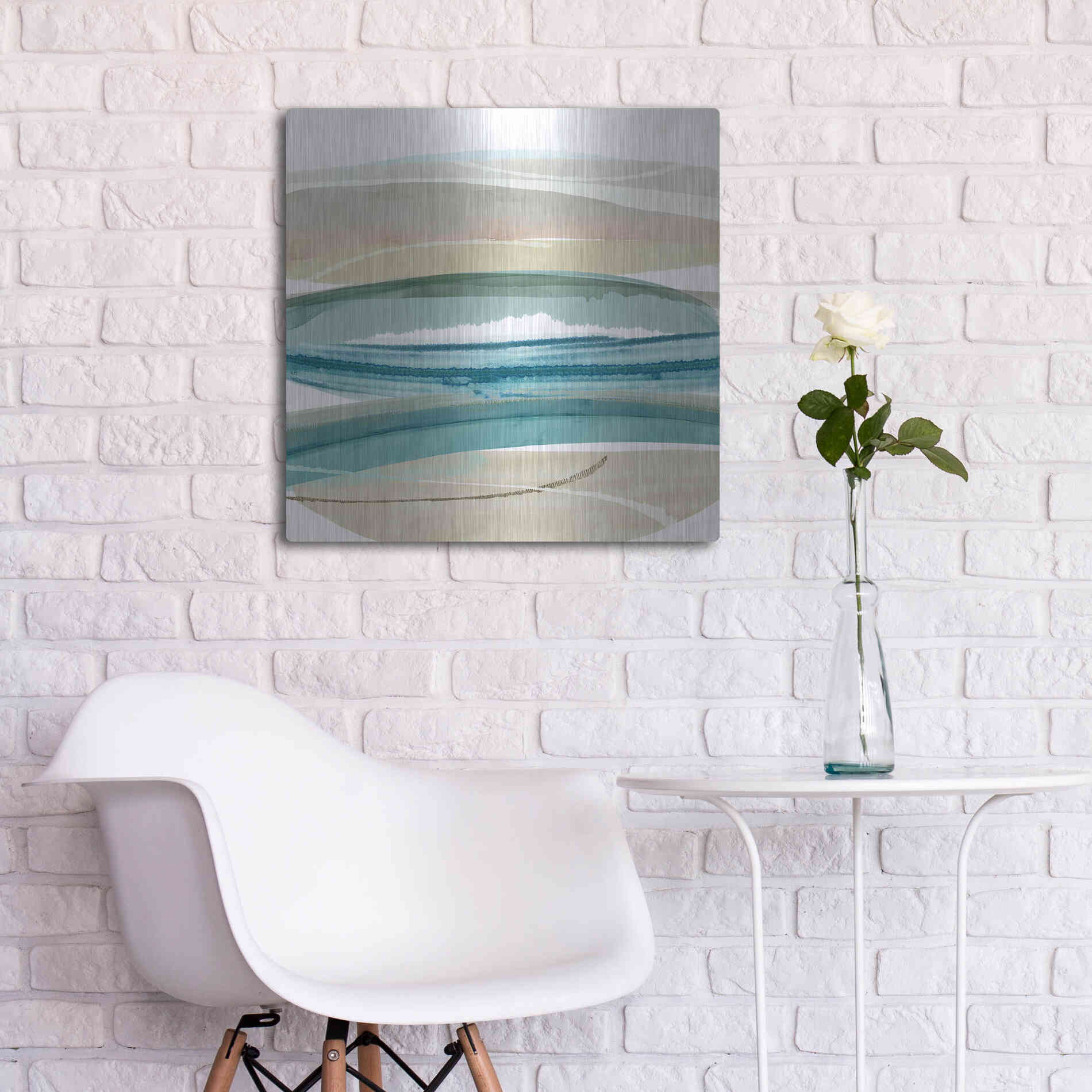 Luxe Metal Art 'Cirrus Flow IV' by Flora Kouta Metal Wall Art,24x24