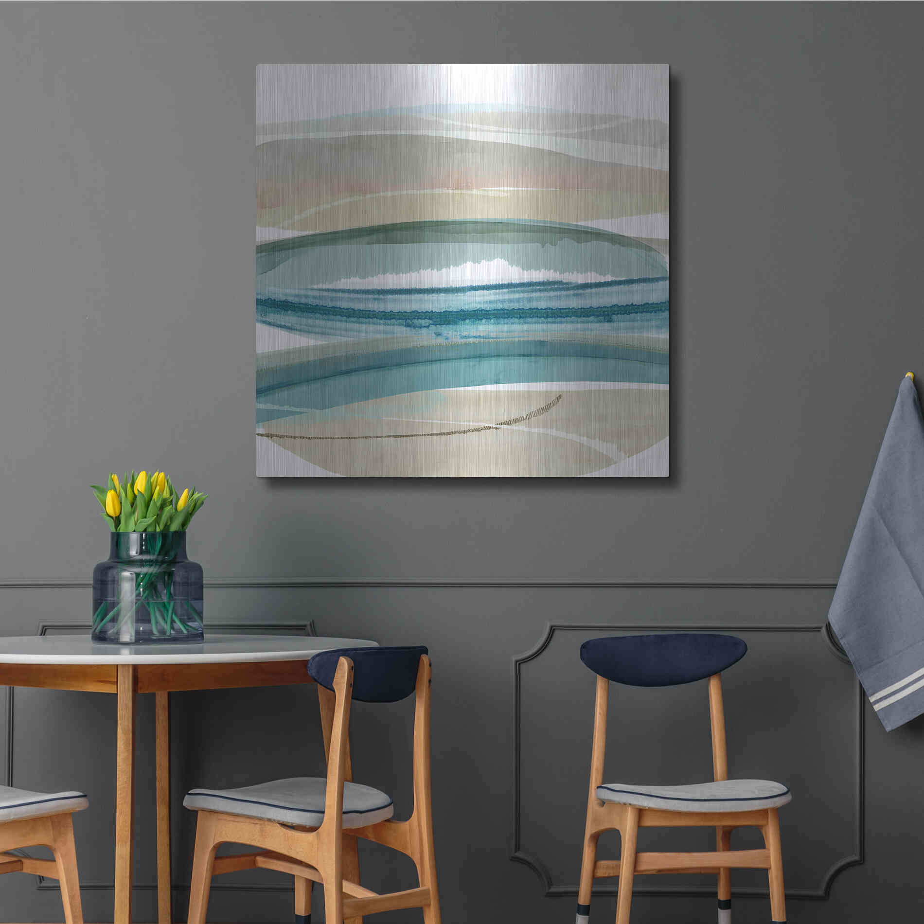 Luxe Metal Art 'Cirrus Flow IV' by Flora Kouta Metal Wall Art,36x36