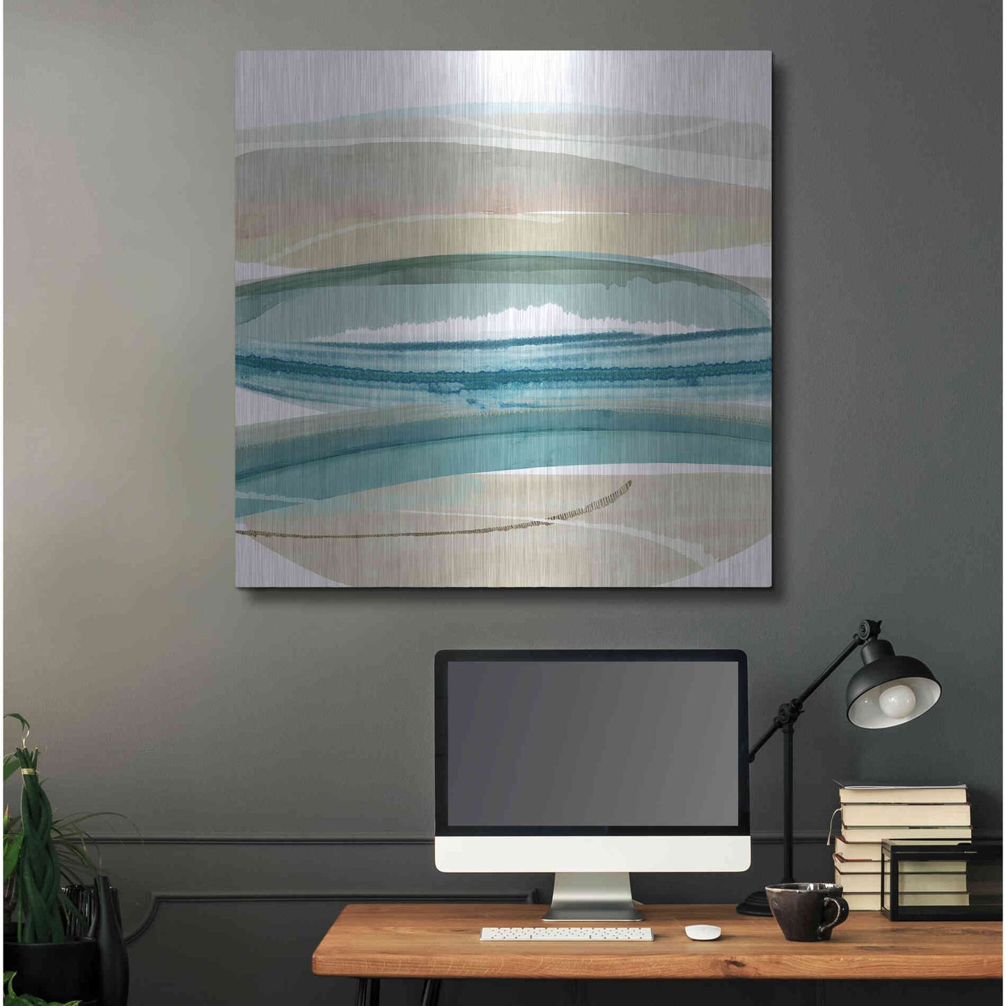 Luxe Metal Art 'Cirrus Flow IV' by Flora Kouta Metal Wall Art,36x36