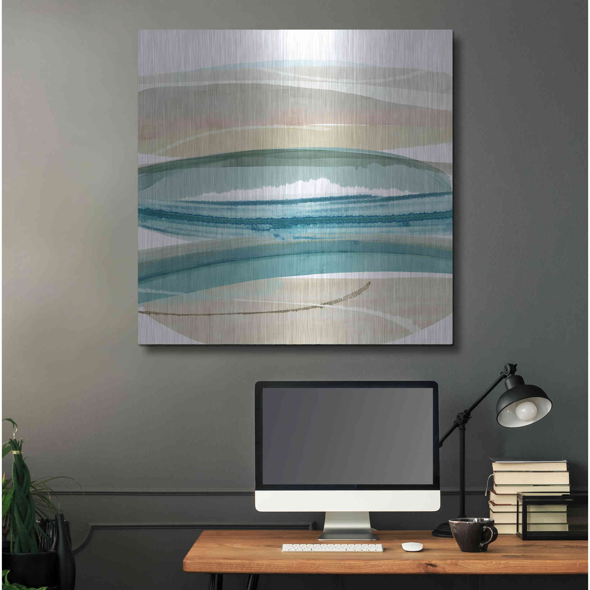 Luxe Metal Art 'Cirrus Flow IV' by Flora Kouta Metal Wall Art,36x36