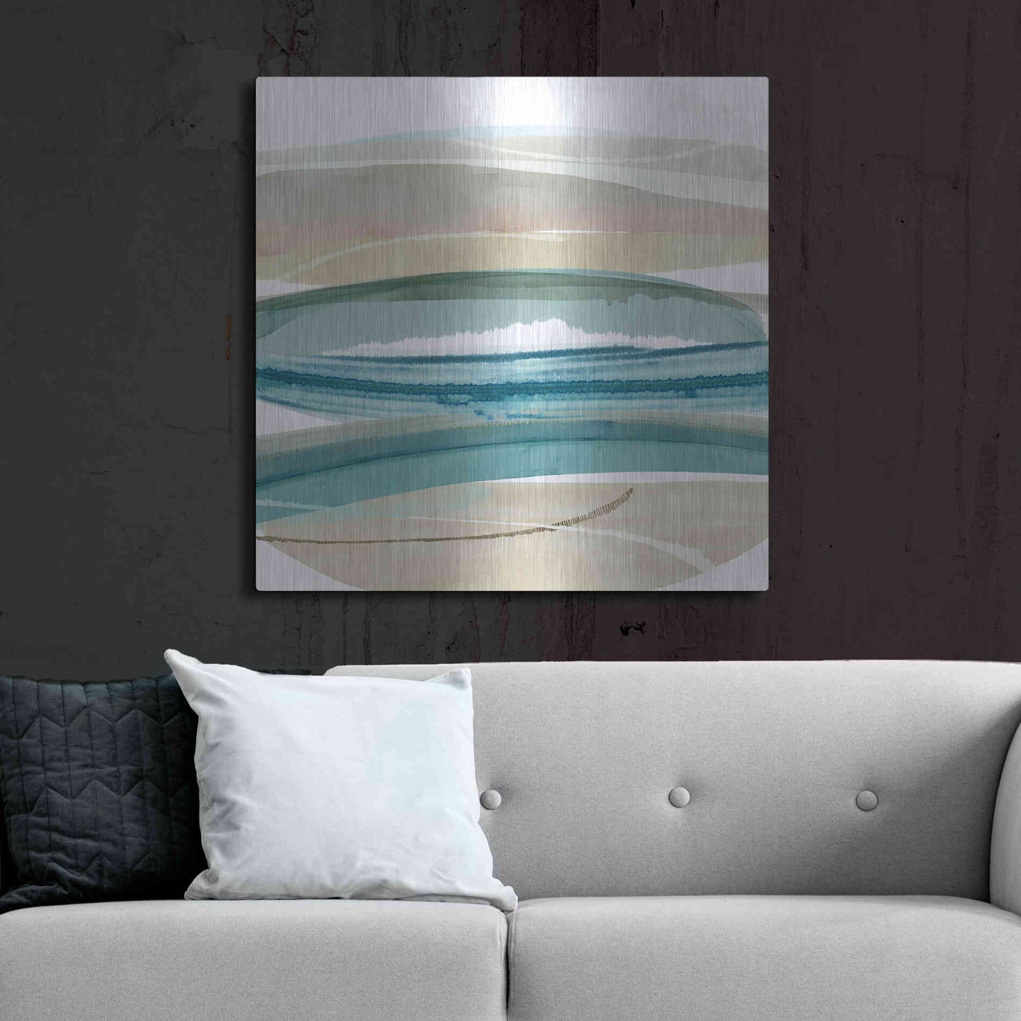 Luxe Metal Art 'Cirrus Flow IV' by Flora Kouta Metal Wall Art,36x36