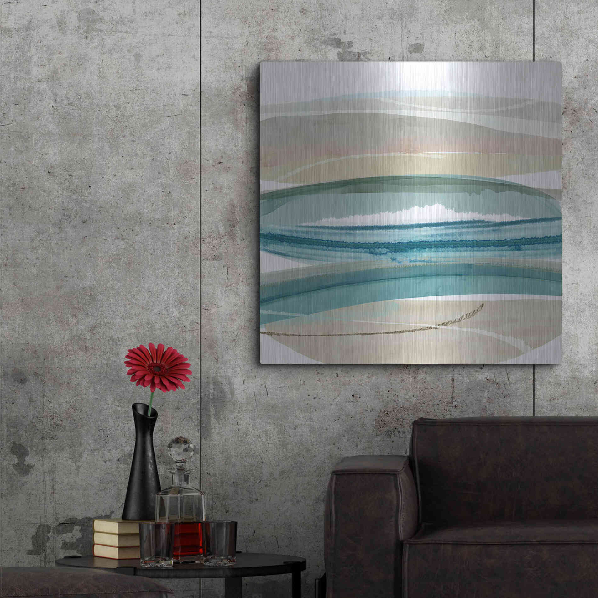 Luxe Metal Art 'Cirrus Flow IV' by Flora Kouta Metal Wall Art,36x36
