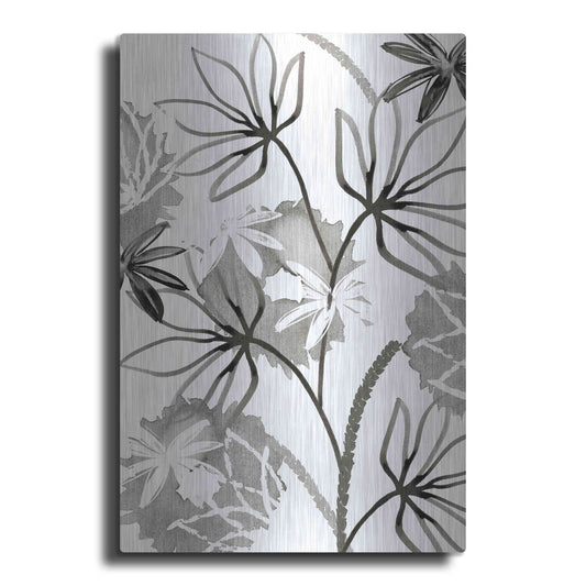 Luxe Metal Art 'Monochrome Flowers III' by Flora Kouta Metal Wall Art