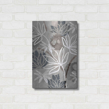 Luxe Metal Art 'Monochrome Flowers IV' by Flora Kouta Metal Wall Art,16x24