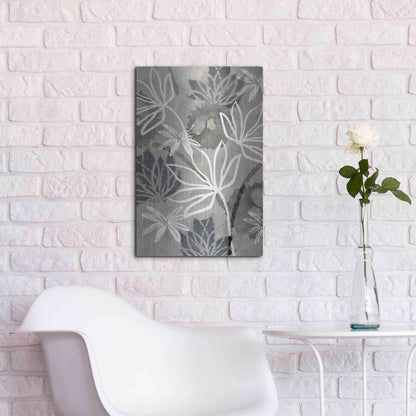 Luxe Metal Art 'Monochrome Flowers IV' by Flora Kouta Metal Wall Art,16x24