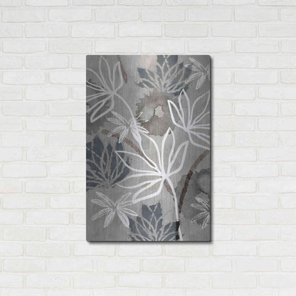 Luxe Metal Art 'Monochrome Flowers IV' by Flora Kouta Metal Wall Art,24x36