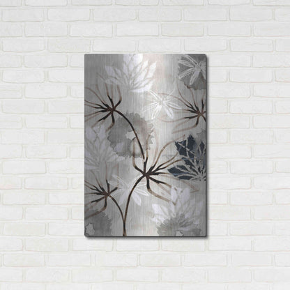 Luxe Metal Art 'Monochrome Flowers V' by Flora Kouta Metal Wall Art,24x36
