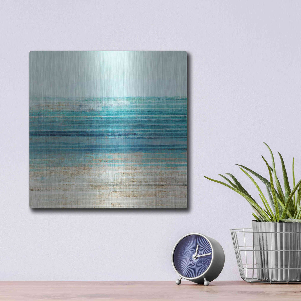 Luxe Metal Art 'Ocean Daydream I' by Flora Kouta Metal Wall Art,12x12
