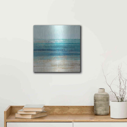 Luxe Metal Art 'Ocean Daydream I' by Flora Kouta Metal Wall Art,12x12