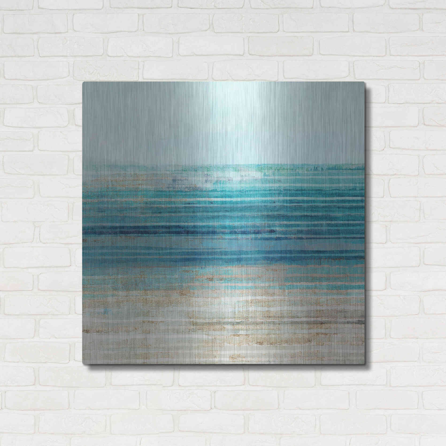 Luxe Metal Art 'Ocean Daydream I' by Flora Kouta Metal Wall Art,36x36