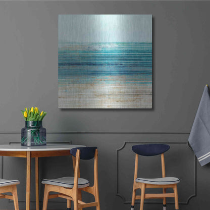 Luxe Metal Art 'Ocean Daydream I' by Flora Kouta Metal Wall Art,36x36