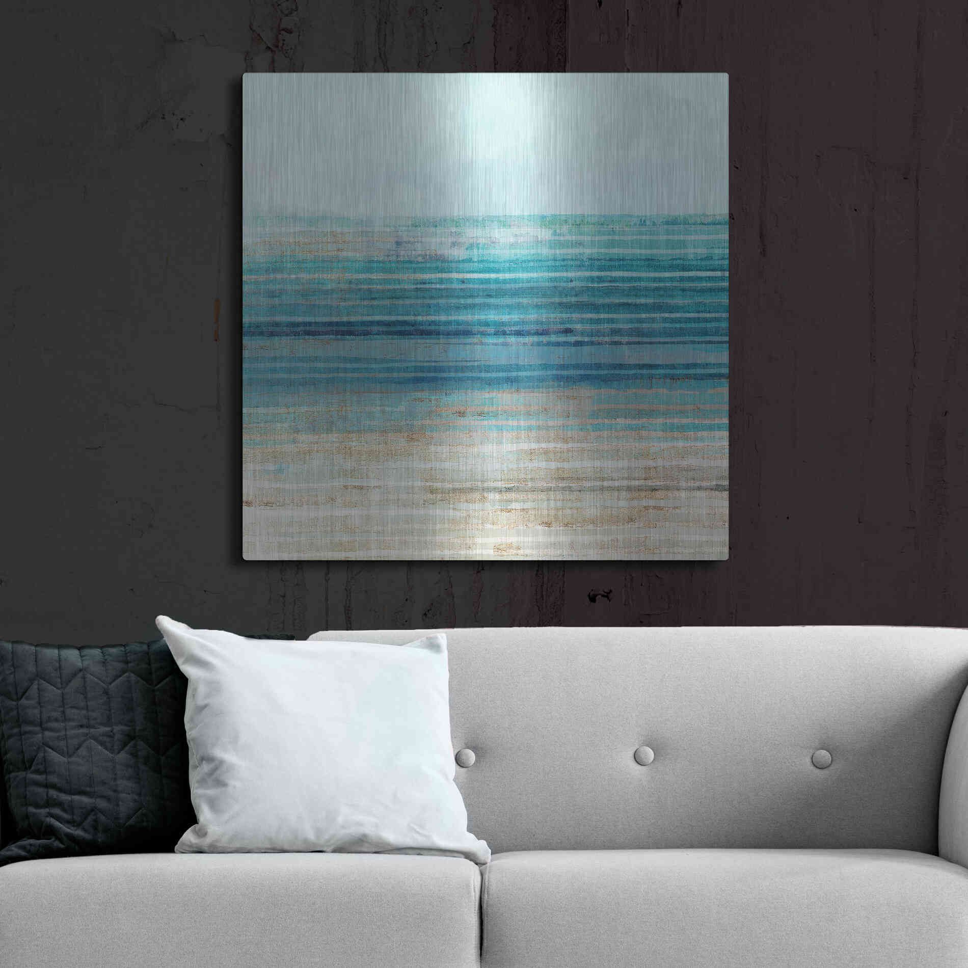 Luxe Metal Art 'Ocean Daydream I' by Flora Kouta Metal Wall Art,36x36