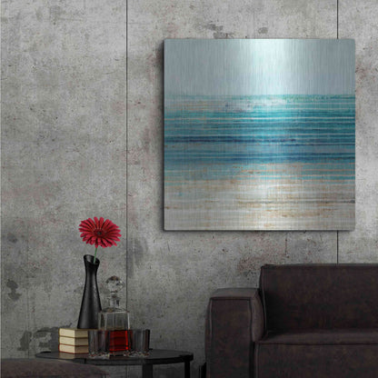 Luxe Metal Art 'Ocean Daydream I' by Flora Kouta Metal Wall Art,36x36