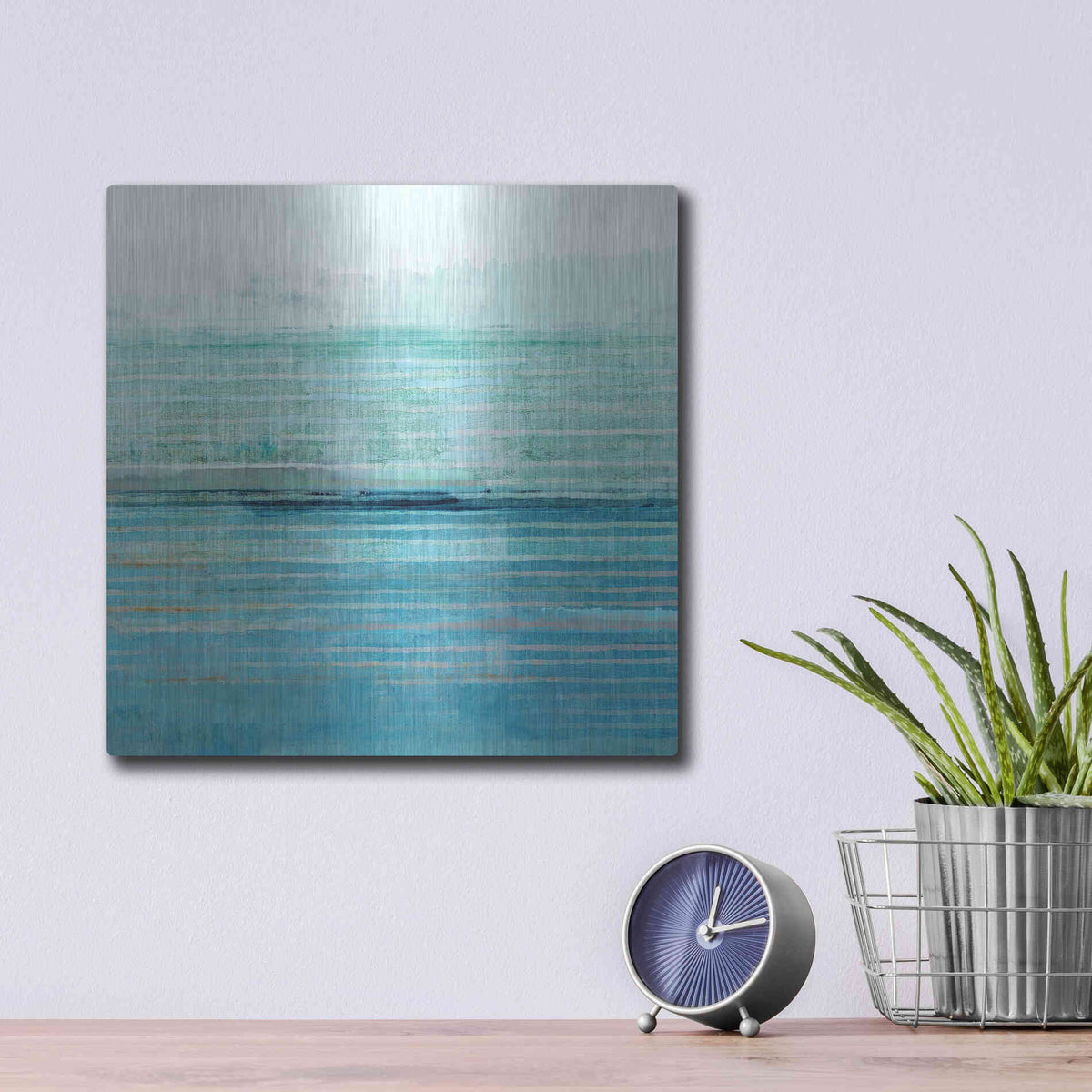 Luxe Metal Art 'Ocean Daydream II' by Flora Kouta Metal Wall Art,12x12