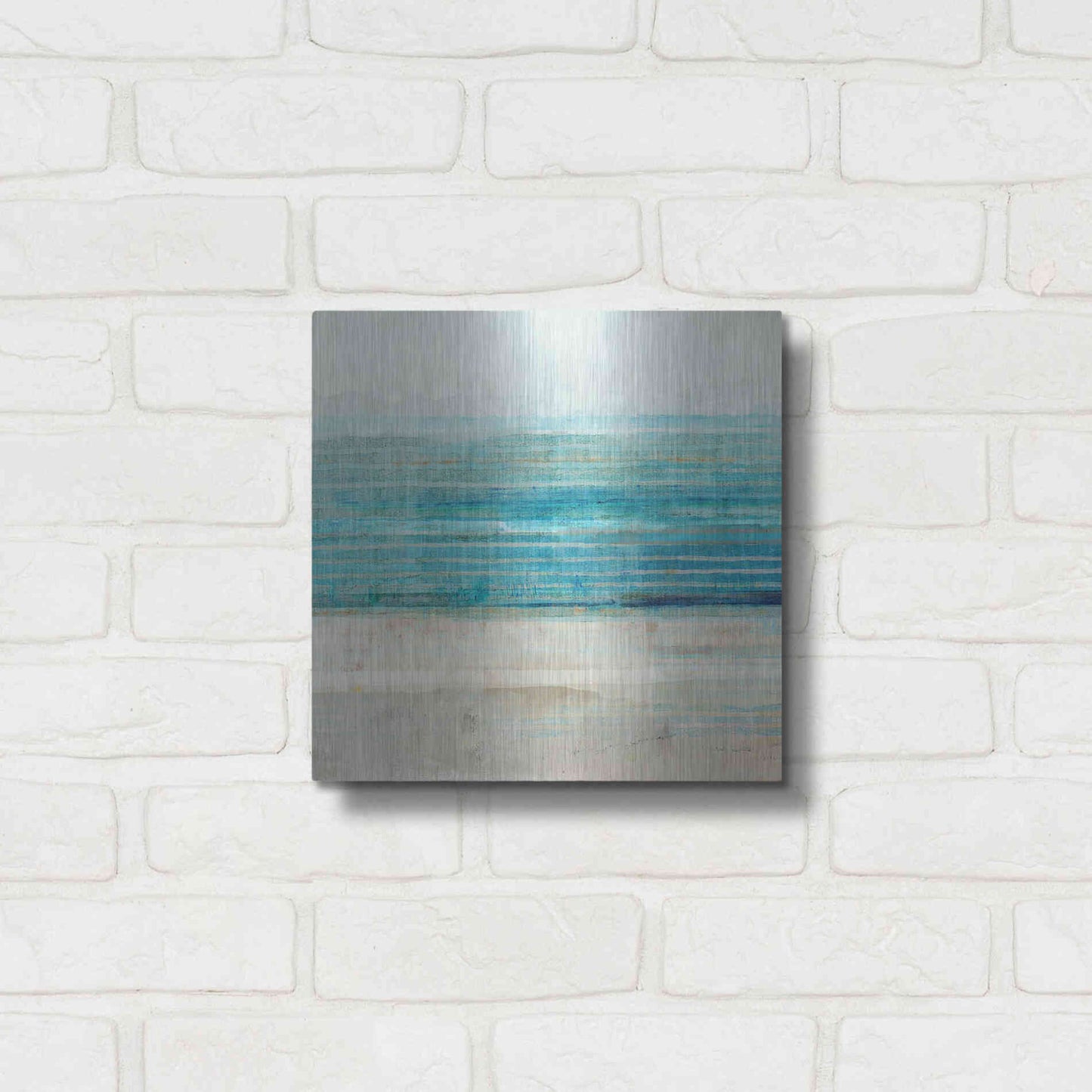 Luxe Metal Art 'Ocean Daydream III' by Flora Kouta Metal Wall Art,12x12
